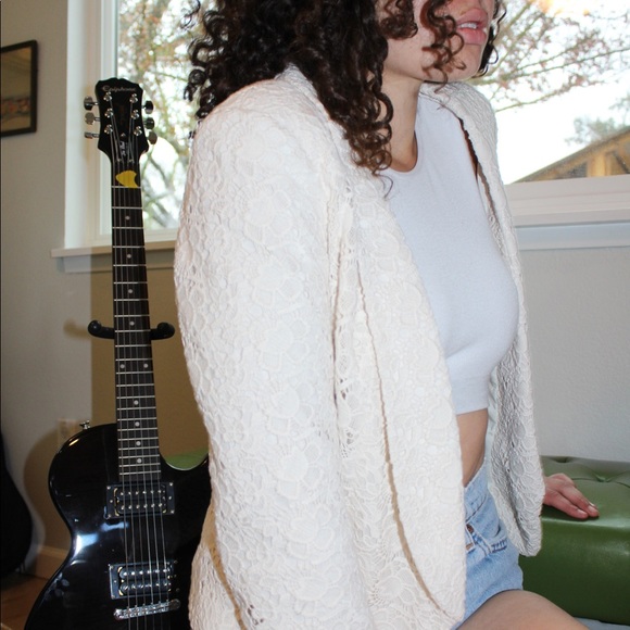 LOFT Cream Floral Embroidered Open Blazer Jacket🐚 - Picture 7 of 8